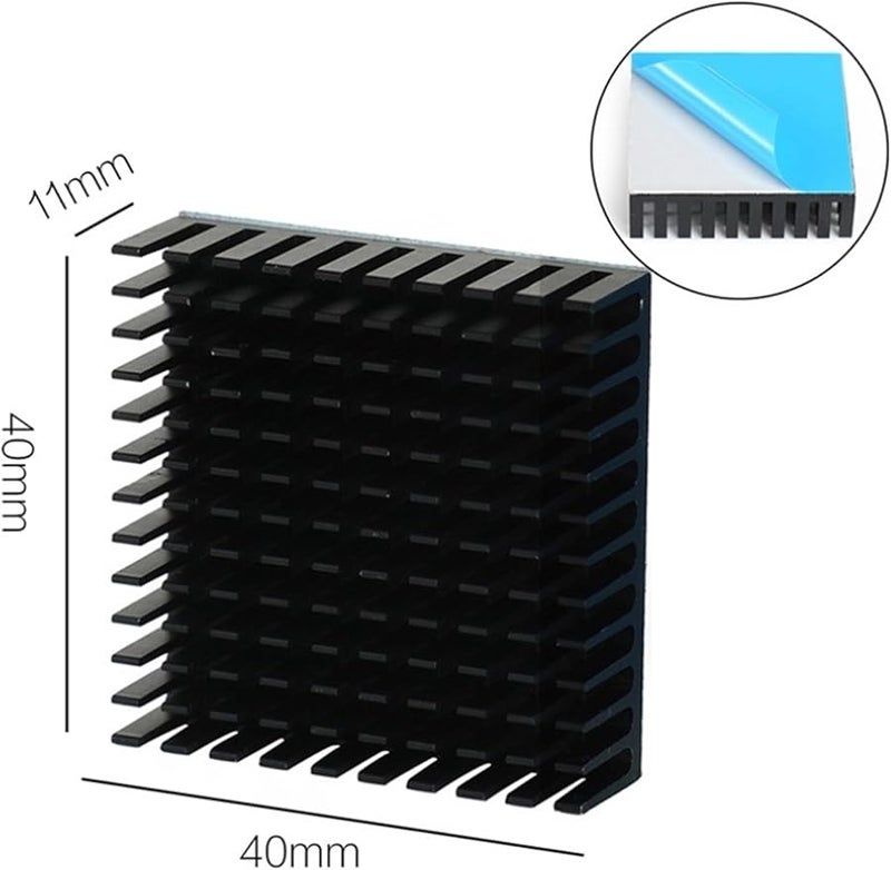 مشتت حرارة الألومنيوم المبرد 40x40x11 مم لمحرك السائر لطابعة ثلاثية الأبعاد 5 قطع تبديد حركة فعال - Image 4