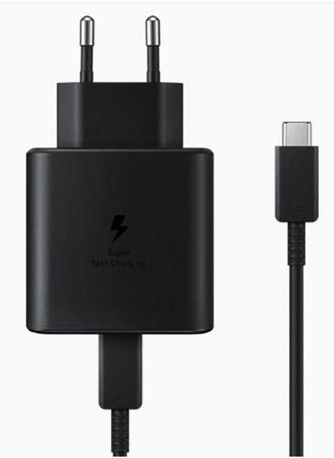 Fast Charger 45W With Type-C To Type-C Cable Compatible With Samsung - Black