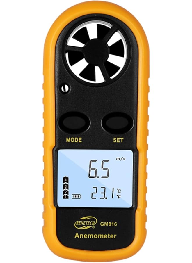 PROMASS promass GM816 Digital Anemometer Wind Speed Meter Air Guage Temperature 30m/s 14°F-113°F LCD Backlight Display Handheld Anemometro  - Image 1