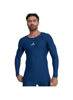 Athlex Men's T-shirt Protect Top L Sapphire, Demix, MOVI-force Compression Fabric, Muscle Support, Raglan Sleeves, Flat Seams for Comfort, Ideal for Football Training  - Image 1