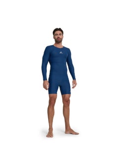 Athlex Men's T-shirt Protect Top L Sapphire, Demix, MOVI-force Compression Fabric, Muscle Support, Raglan Sleeves, Flat Seams for Comfort, Ideal for Football Training  - Image 4