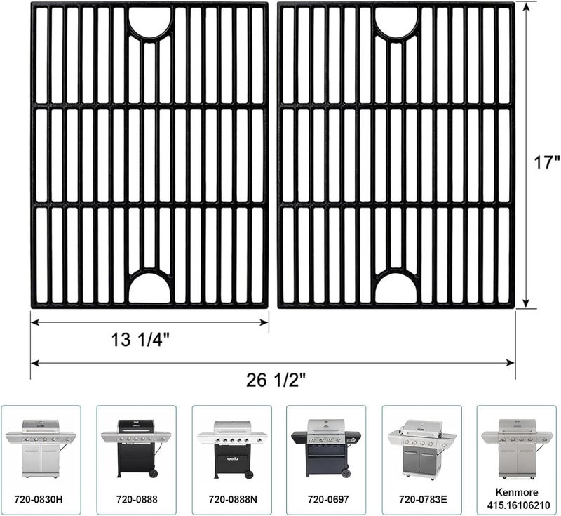 شبكات الشواء لمدافأة Nexgrill (متوفرة في متاجر Home Depot): رقم المنتجات: 720-0830H، 720-0783E، 720-0670C، 1010037؛ قطع استبدال لمدافأة Nexgrill رقم المنتجات: 720-0888، 720-0888N؛ تناسب أيضًا مدافأة Charbroil ذات المدفأة الواحدة أو الثلاث، رقم المنتجات: 463241113، 463446015، G455-0008-W1، 720-0670D. - Image 2