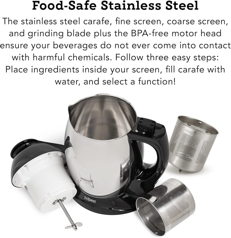 Tribest Tribest SB130 Soyabella Automatic Soy Milk and Nut Milk Maker Machine Stainless Steel LargeSilver  - Image 5