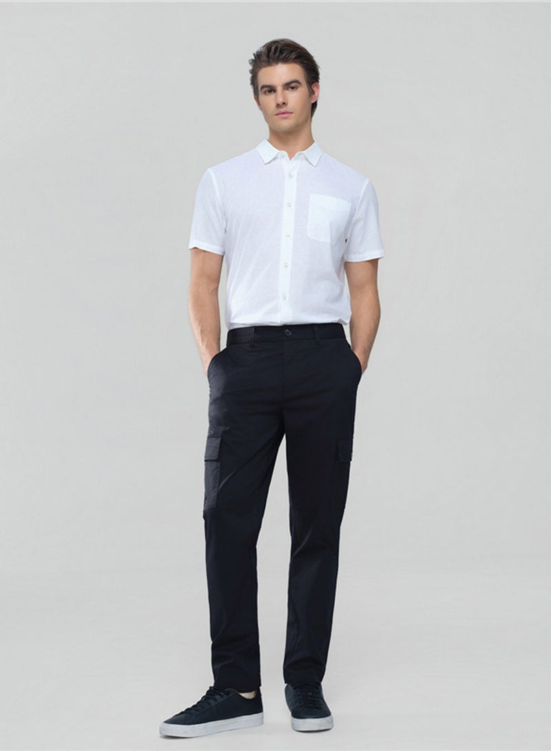 GIORDANO سروال كاكي للرجال بتصميم مريح وقماش مرن - Image 2