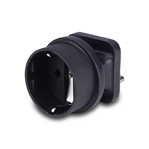 MX 3 Pin Indian Plug to Europe Schuko Socket Adapter 15A, Heavy Duty Power Plug Converter, Compatible with Indian 3 Pin Plug to EU Schuko Socket, Compact Travel & Home Use Adapter - Image 1