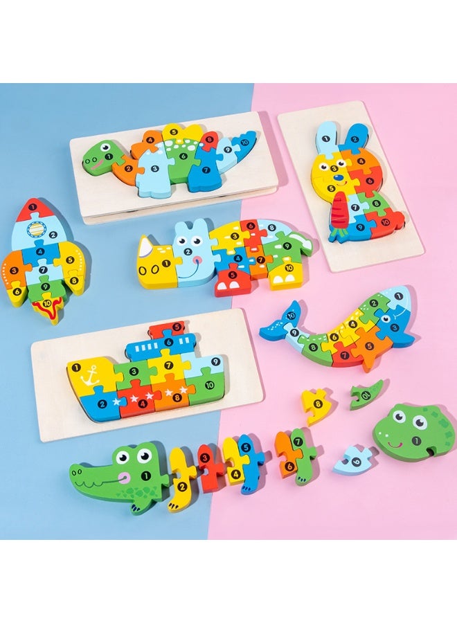 ألغاز خشبية ثلاثية الأبعاد للأطفال - أشكال حيوانات و سيارات وألعاب تعليمية ممتعة - Image 3