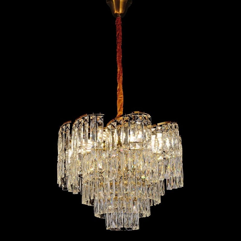 Adira 26 Lights Crystal Chandelier 100cm Contemporary Pendant Lamps Hanging Lanterns E14 Bulb Base Modern Design Indoor Lighting For Living Room L100xW100xH186cm-Gold