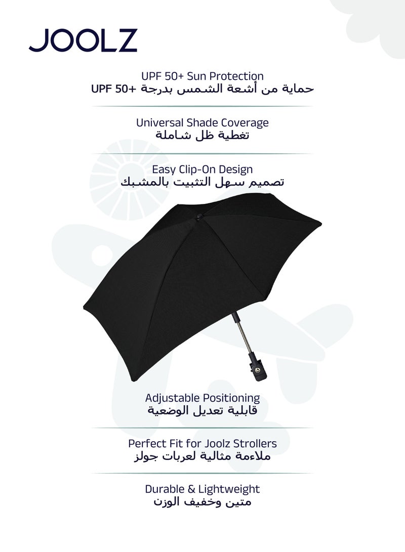 JOOLZ Universal Baby Stroller Parasol UPF50+ Sun Protection | Adjustable Flexible Arm Clip-On Umbrella | Space Black | Fits Multiple Strollers | Lightweight Shade 30 CM - Image 3