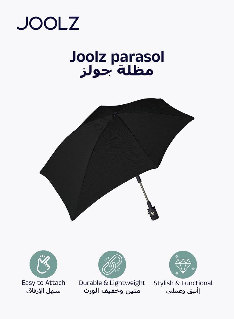 JOOLZ Universal Baby Stroller Parasol UPF50+ Sun Protection | Adjustable Flexible Arm Clip-On Umbrella | Space Black | Fits Multiple Strollers | Lightweight Shade 30 CM - Image 1