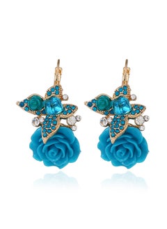 Vintage Design Sensibility Butterfly Flower Earrings Resin Flower Earrings Retro Ethnic Style Small Batch Creative Jewelry Lake orchid