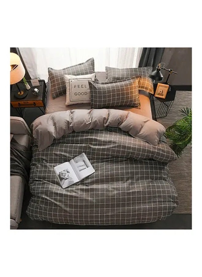 Arabest 4-Piece Geometric Design Bedding Set Cotton Multicolour Queen 