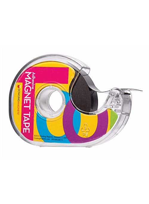 Dowling Magnets Dowling Magnets Adhesive Magnet Tape 1 roll 25 ft x 75 in in Dispenser Thin Dark Gray for Paper and Photos Item 735001 