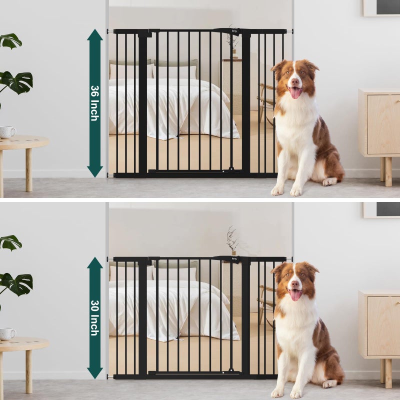 keny 36" Extra Tall Baby Gate for Doorways, Fits Openings 29.7" to 46" Wide, Auto Close Pressured Mounted Dog Gate for Stairs, No Drilling Easy Install Pet Gate, Black - Image 3