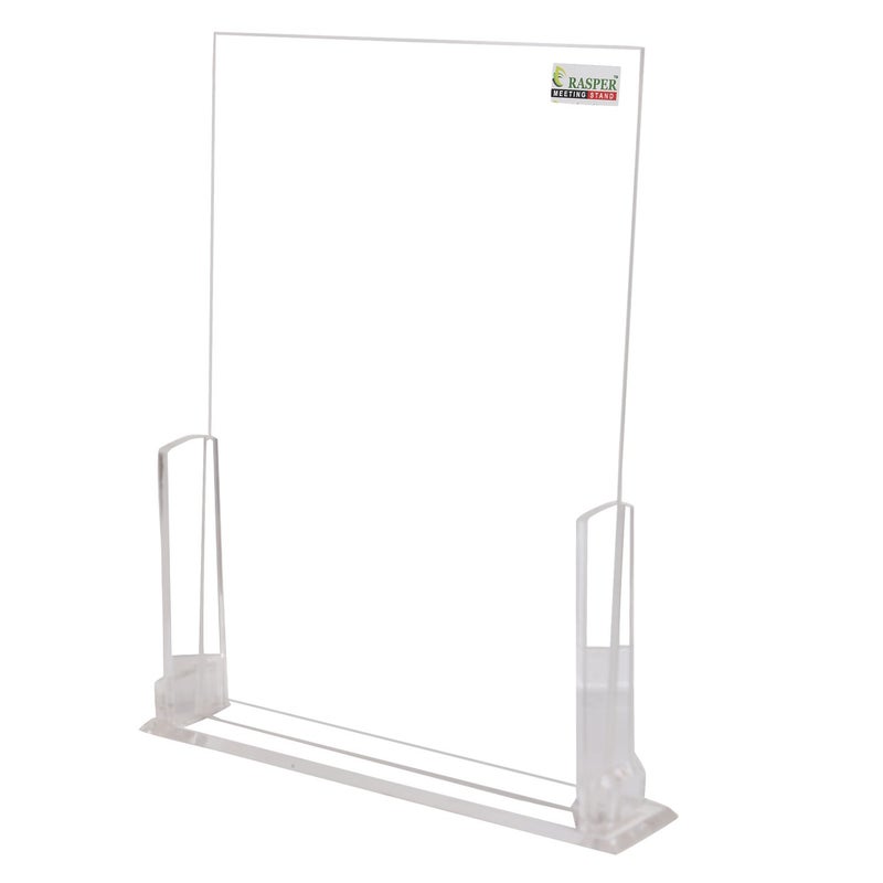 Rasper A5 Acrylic Display Stand Sign & Menu Card Holder Portrait Size Acrylic Meeting Stand Heavy Quality Appointment Stand Paper Holder Tent Card Holder (A5 Portrait, 8.5x6 Inches) - Image 1
