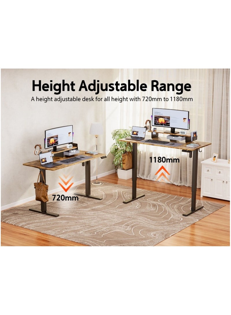 Kingsmith ETSFI21 Antique wood color Table | electric 72-120 cm height adjustment | LED Panel Display - Image 1
