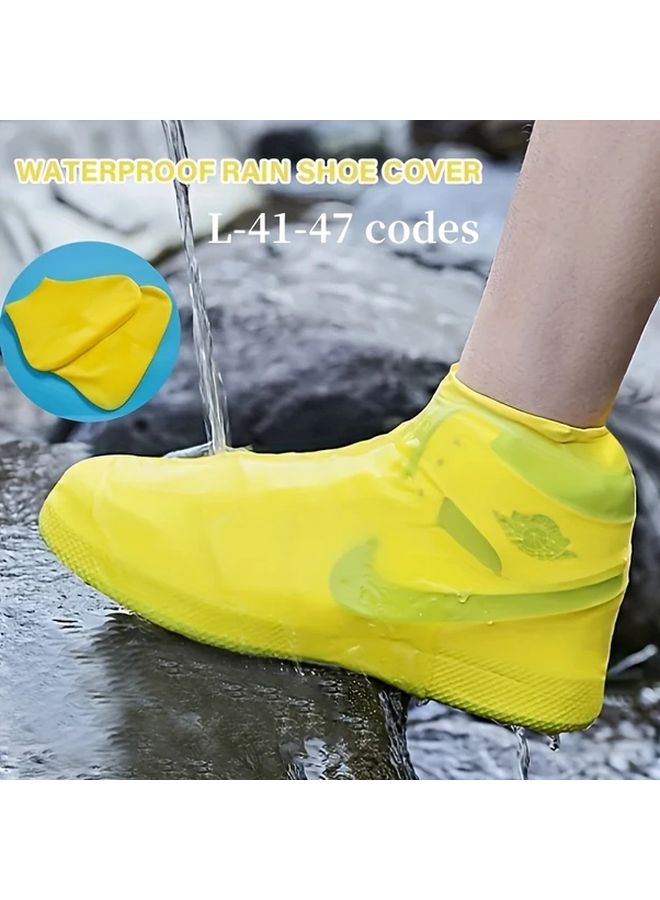 2 قطعة من أحذية المطر البيضاء المقاومة للماء والمصنوعة من اللاتكس، وأغطية أحذية متينة مقاومة للانزلاق للرجال والنساء - Image 2