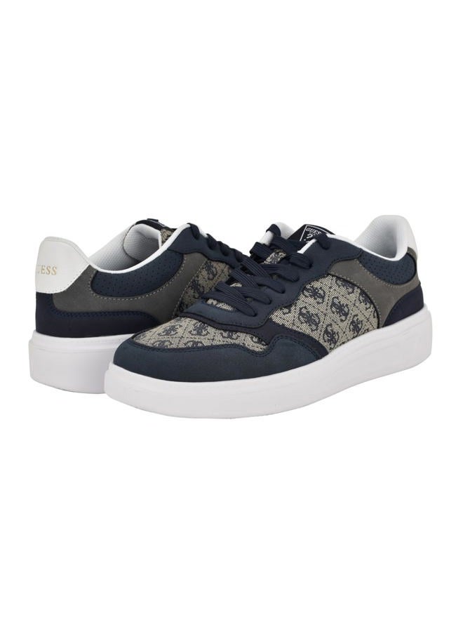 GUESS Men's Carmino Sneaker, Dark Blue Logo Multi 400, 45 EU - Image 2