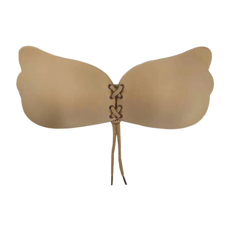 Wings Lala Goddess Underwear Invisible Bra Bio Breathable Silicone Chest Sticker Wedding Dress Gathered Invisible Underwear 6089 nude skin color