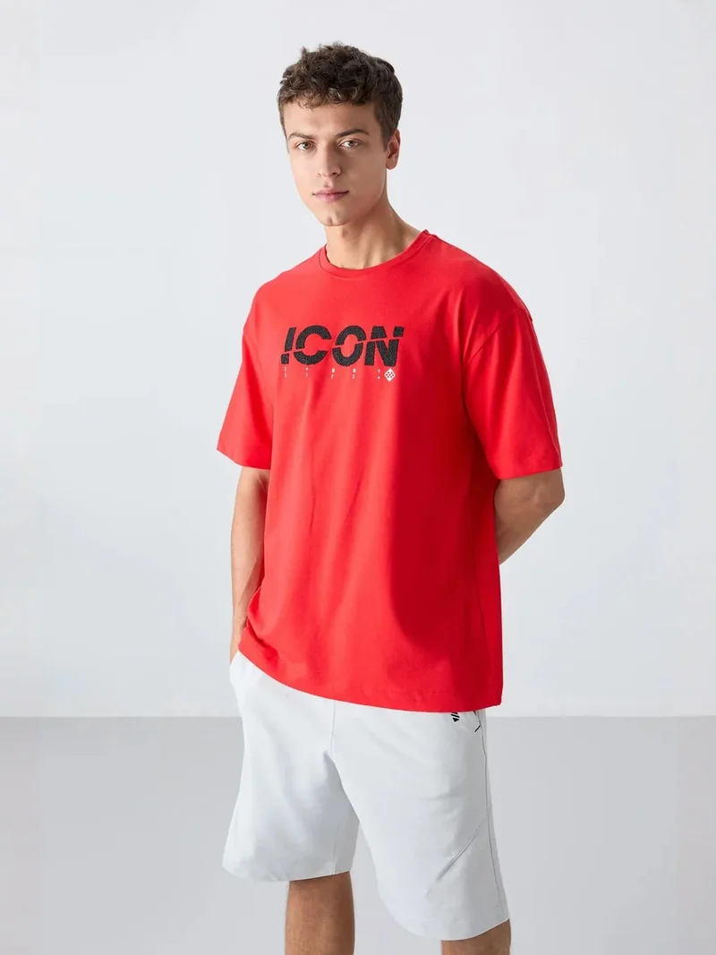 تومي لايف TOMMY Oversized Logo Print Crew Neck T-Shirt