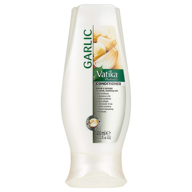 Vatika Naturals Moisturizing Conditioner - Hydrating Conditioner for Dry, Damaged & Frizzy Hair - Deep Nourishment with Natural Ingredients & Henna - Strengthens & Shines - Spanish Garlic - 400ml - Image 1