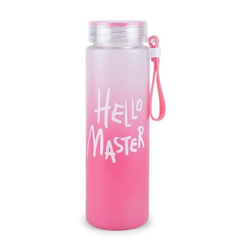 Upkaranwale Hello Master Glass water bottle, Travelling bottle, water bottles, Water Bottle for Home, Office, School, Gym, Outdoor and – Stylish Glass Bottle (500 ml) - 1 Piece (Multicolor) - Image 1