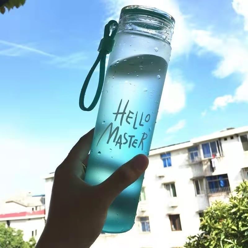 Upkaranwale Hello Master Glass water bottle, Travelling bottle, water bottles, Water Bottle for Home, Office, School, Gym, Outdoor and – Stylish Glass Bottle (500 ml) - 1 Piece (Multicolor) - Image 3