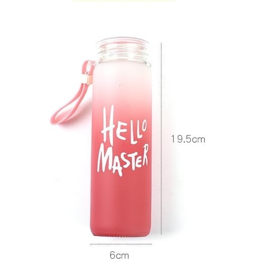 Upkaranwale Hello Master Glass water bottle, Travelling bottle, water bottles, Water Bottle for Home, Office, School, Gym, Outdoor and – Stylish Glass Bottle (500 ml) - 1 Piece (Multicolor) - Image 4