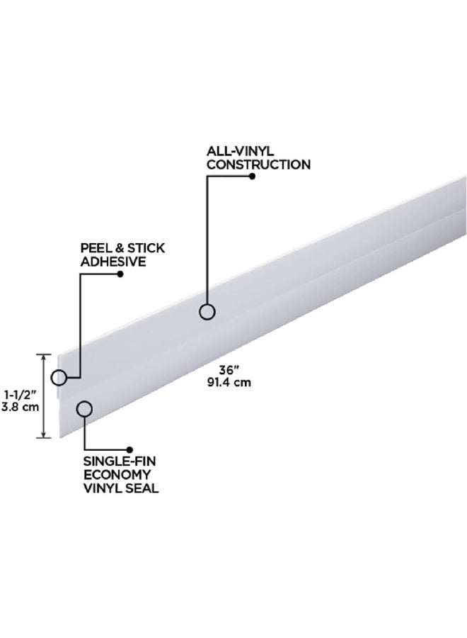 M-D Building Products Economy Self-Adhesive Vinyl Door Sweep White 36 Inch 5587 - Image 3