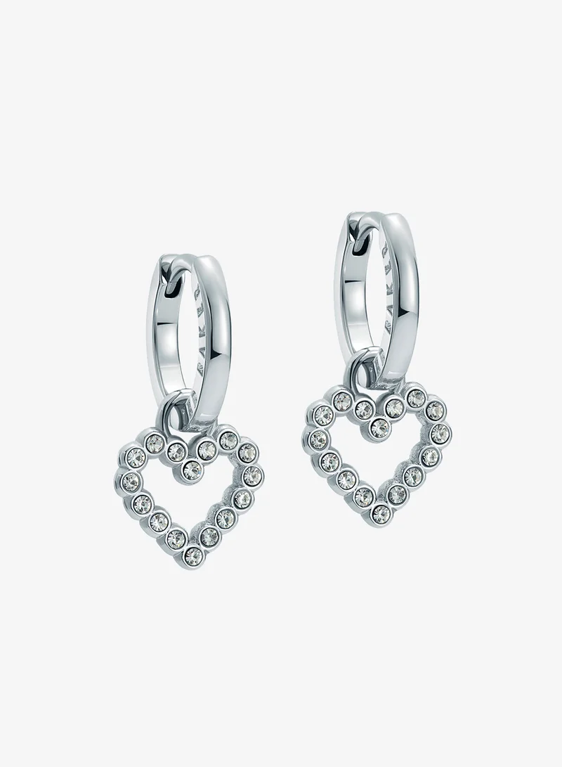 Crystal Halo Heart Huggie Earrings