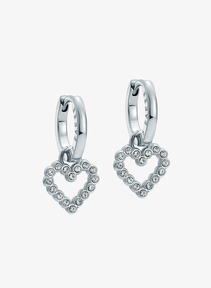 Ted Baker Crystal Halo Heart Huggie Earrings - Image 1