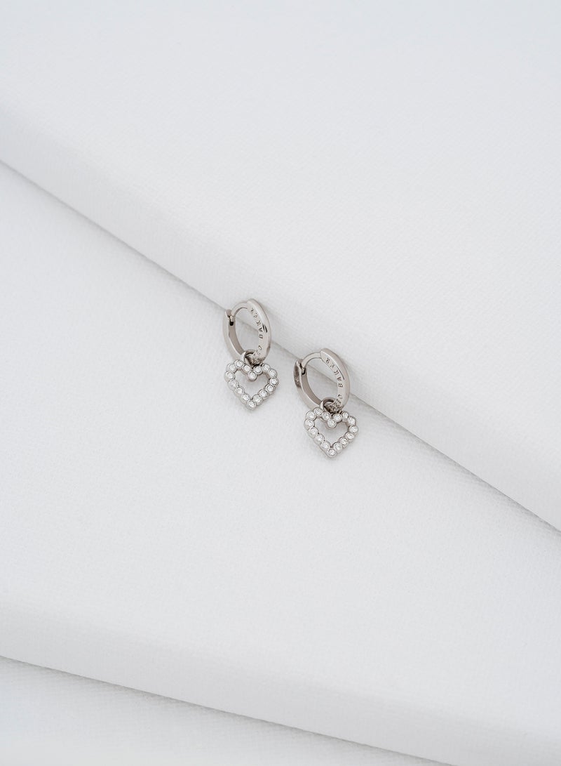 Ted Baker Crystal Halo Heart Huggie Earrings - Image 4