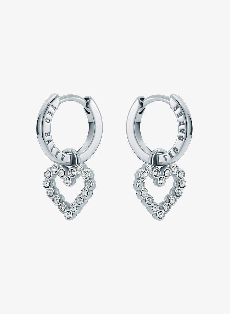 Ted Baker Crystal Halo Heart Huggie Earrings - Image 3
