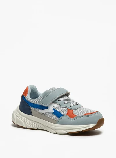 LBL by Shoexpress Panelled Sneakers with Hook and Loop Closure