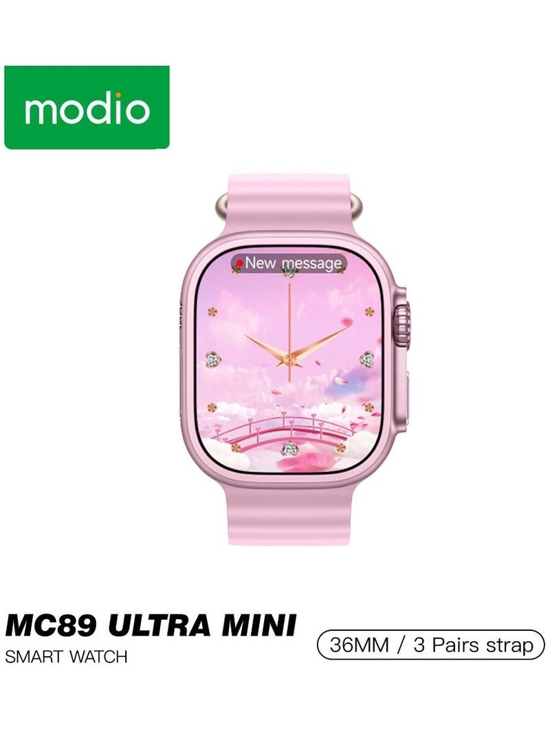 موديو ساعة Modio MC 89 Ultra Mini بتصميم حصري للسيدات مع مجموعة زخارف فاخرة باللون الوردي - Image 1