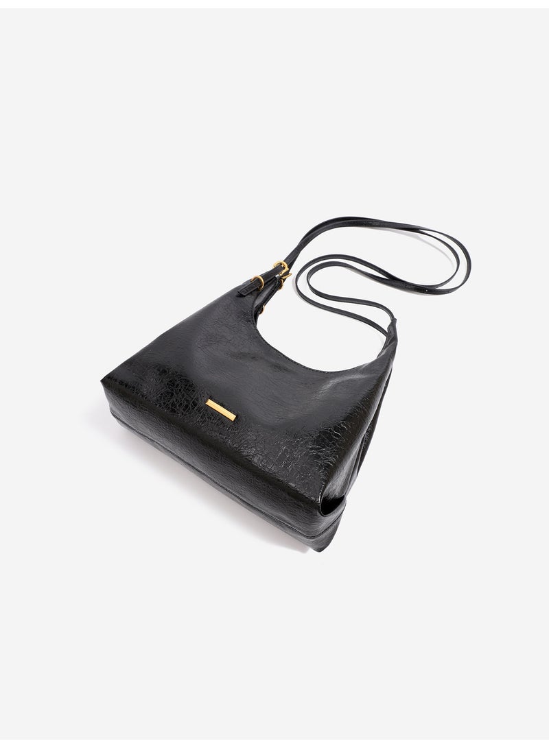 Women's Cracked Wax Leather Hobo Bag - Vintage Style Shoulder & Crossbody Handbag - Image 3