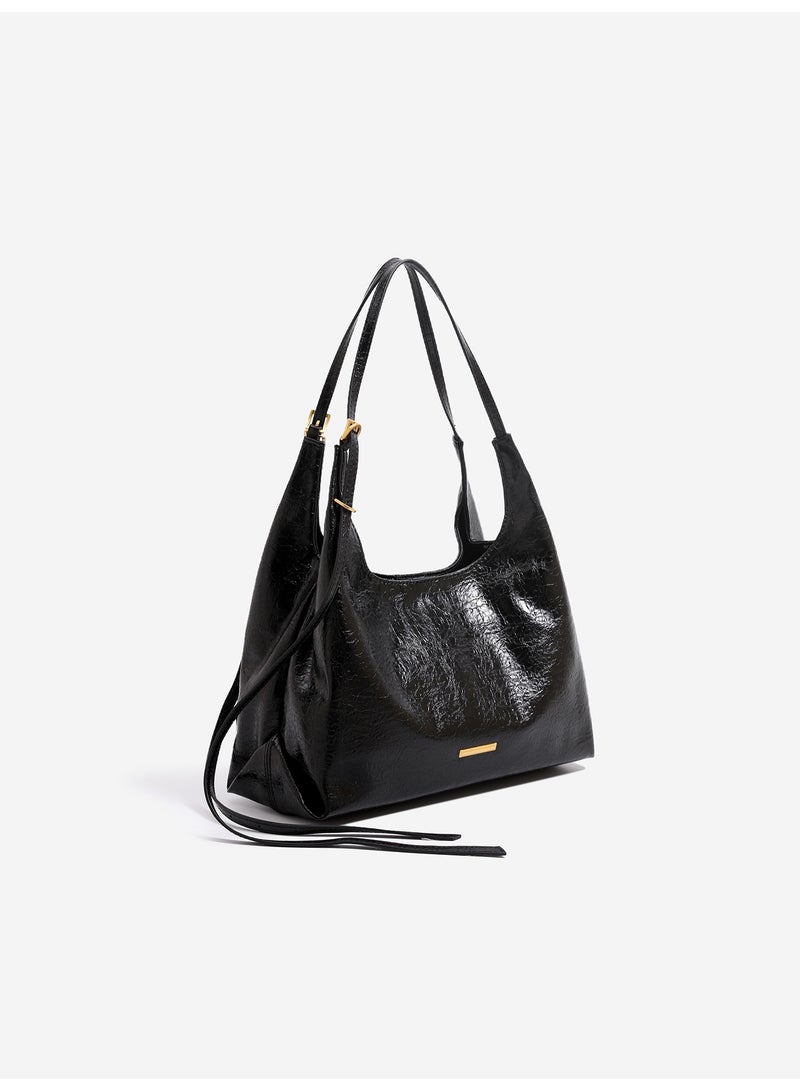 Women's Cracked Wax Leather Hobo Bag - Vintage Style Shoulder & Crossbody Handbag - Image 2