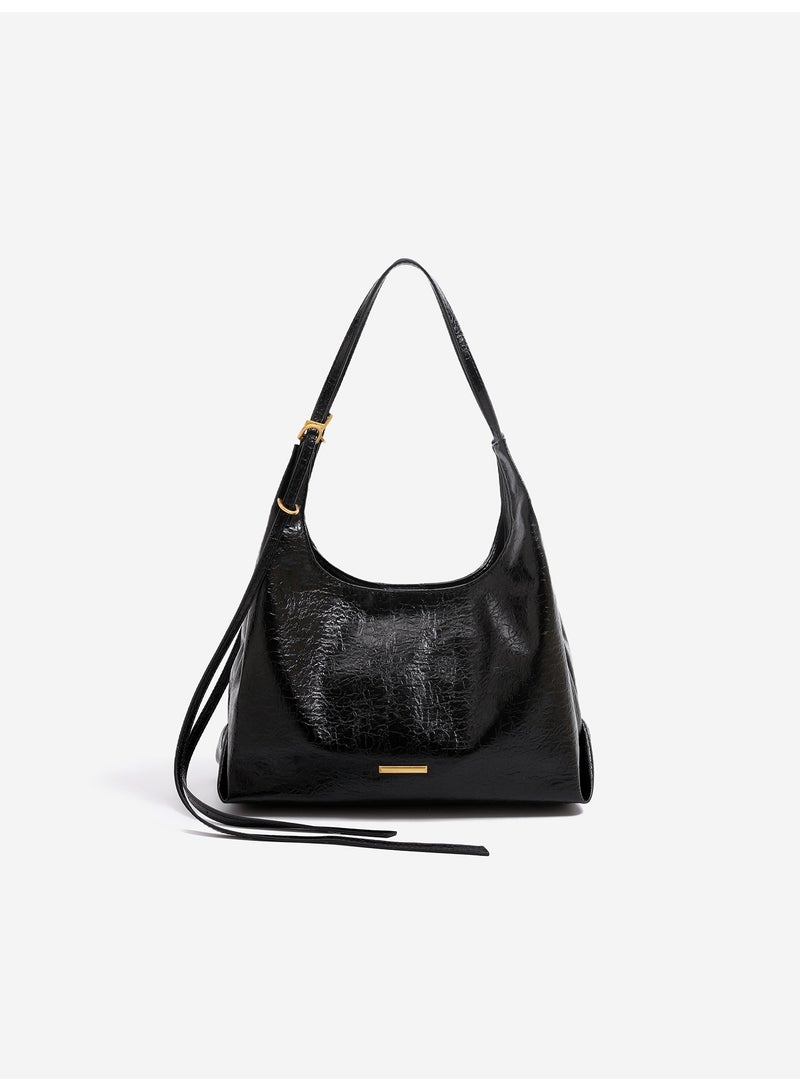 Women's Cracked Wax Leather Hobo Bag - Vintage Style Shoulder & Crossbody Handbag - Image 1