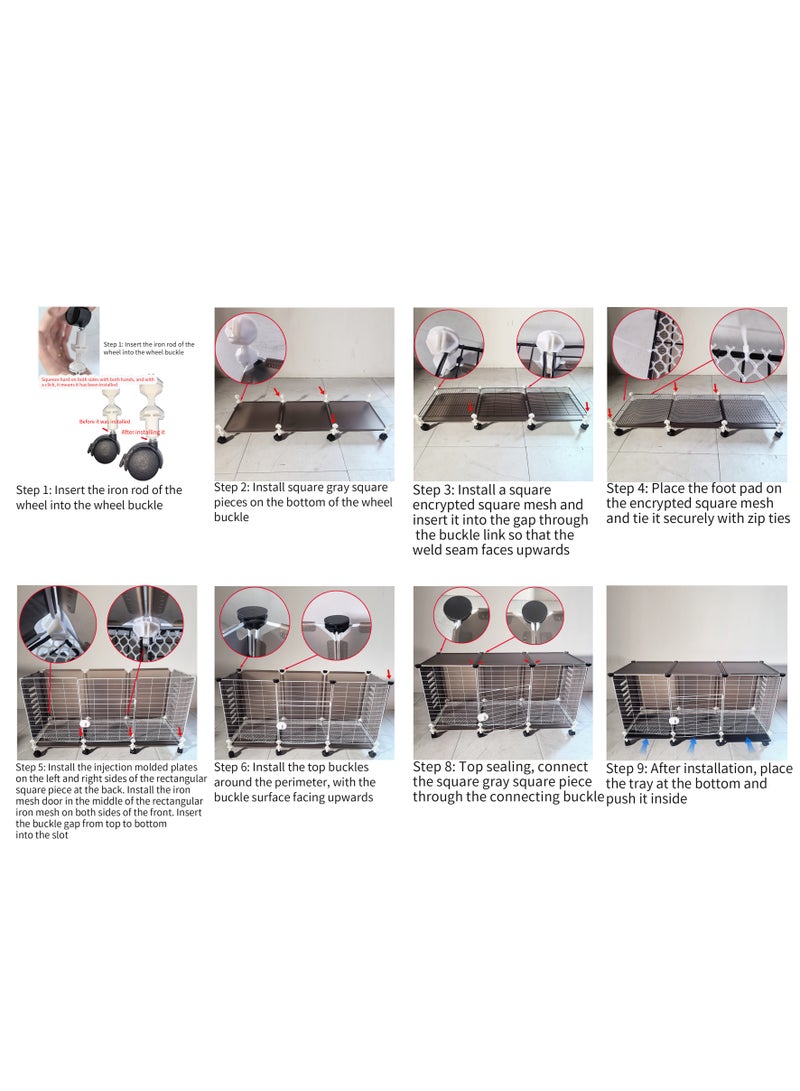MissTiara Dog cage for small dogs  indoor dog kennel and toilet Perfect for Pet Lovers in Compact Spaces Size: 109*37*57  - Image 5