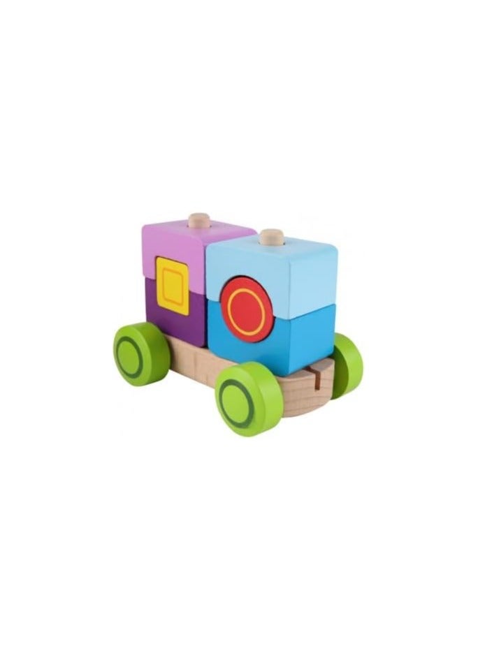 هيب Hape Wooden Fantasia Blocks and Train Cars - Set of 17pcs - Image 3