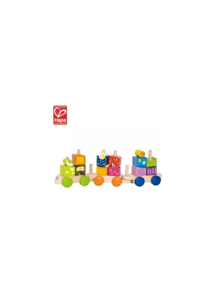 هيب Hape Wooden Fantasia Blocks and Train Cars - Set of 17pcs - Image 4