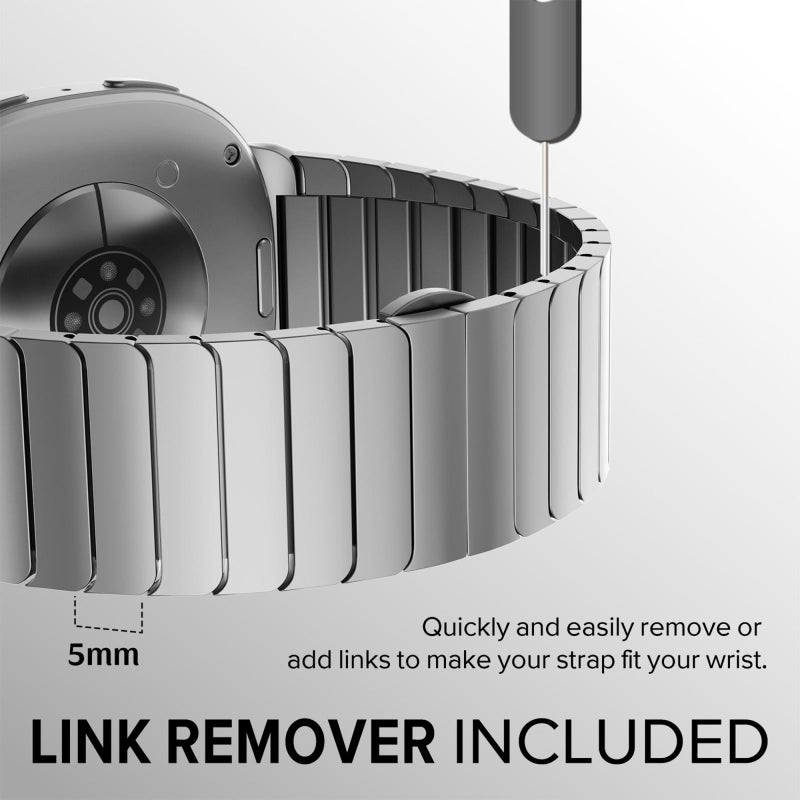 erorex For Samsung Galaxy Watch8 / Watch8 Classic One Beads Butterfly Buckle Stainless Steel Watch Band(Silver) - Image 4