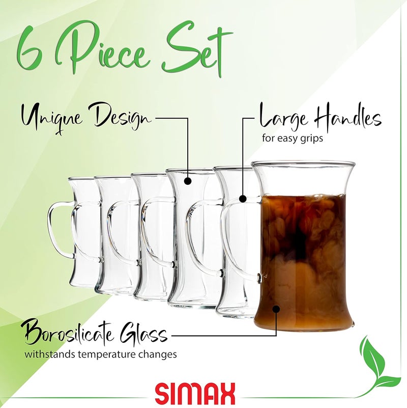 SIMAX Glassware Irish Coffee Tea Glasses - Cold, Heat, and Shock Resistant Borosilicate Glass, Microwave and Dishwasher Safe, Includes Six (6) 8.5 Ounce Cups - Image 2