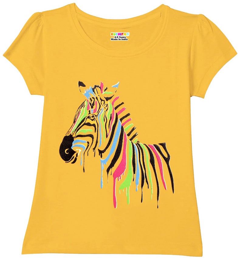 Kuchipoo Girls Regular Fit Cotton Blend T-Shirt (KUC-TSHRT-115-6-7 Years, Multi-Colored, 6-7 Years, Pack of 5) - Image 5