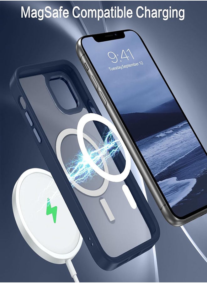 Generic - Case BENTOBEN Magnetic Iphone 11, Compatible with Wireless Charger and Magsafe Card Wallet, Simple Clear Shockproof Drop Resistant Anti-Fingerprint Case Compatible with Iphone 11 - Blue - Image 1