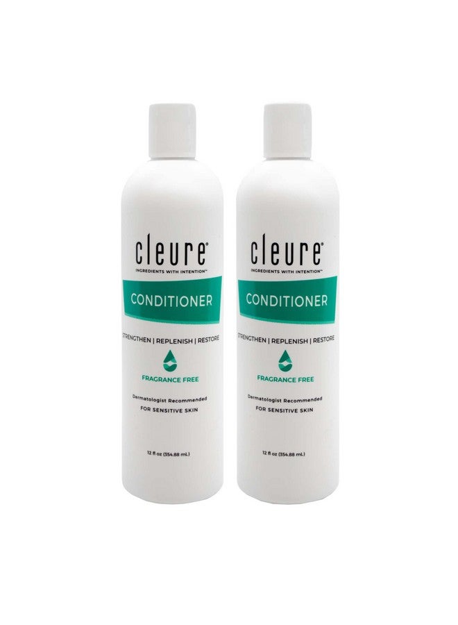 Cleure Hydrating Fragrance Free Conditioner - Hypoallergenic, Sls Free & Paraben Free - Unscented (12 Fl Oz, Pack Of 2)  - Image 1