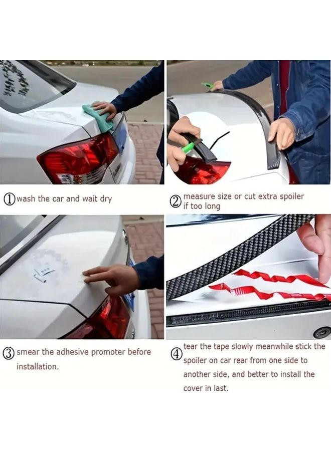 جناح نافذة خلفية عالمي سقف جناح لامع أسود بولي فينيل كلورايد تركيب بدون حفر - Image 4