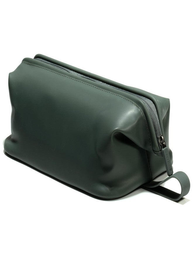 LINE+ARC Easy-to-Clean Silicone Dopp Kit (As Seen in Glamour and GQ) Extra-Wide Opening Anti-Stain (Forest, 3.5L) Toiletry Bag Travel Set Makeup Organizer Cosmetics Case Fabric Simple Hang Loop - Image 1