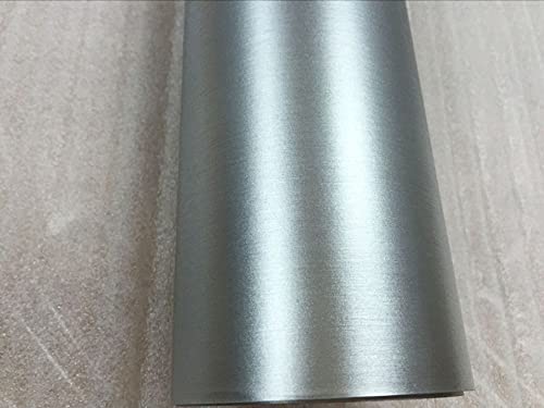 LZLRUN Brushed Metallic Steel Vinyl Wrap Roll with Air Release Technology DIY Styling Adhesive Decal Wrapping Car Accessories (Silver, 1.65ft x 5ft) - Image 2