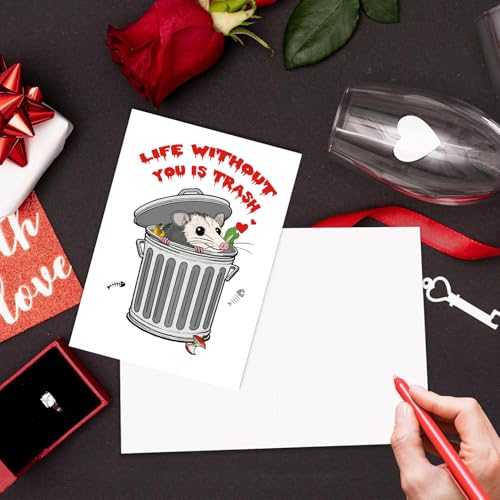 Bhiosng Funny Possum Anniversary Card for Him Her, Humorous Valentines Day&Anniversary Card Gift for Husband Wife Boyfriend Girlfriend Partner, Unique Love You Card for Couple Women Men - Image 3