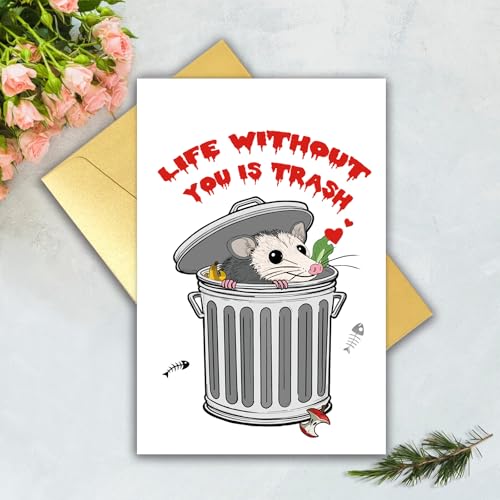 Bhiosng Funny Possum Anniversary Card for Him Her, Humorous Valentines Day&Anniversary Card Gift for Husband Wife Boyfriend Girlfriend Partner, Unique Love You Card for Couple Women Men - Image 5